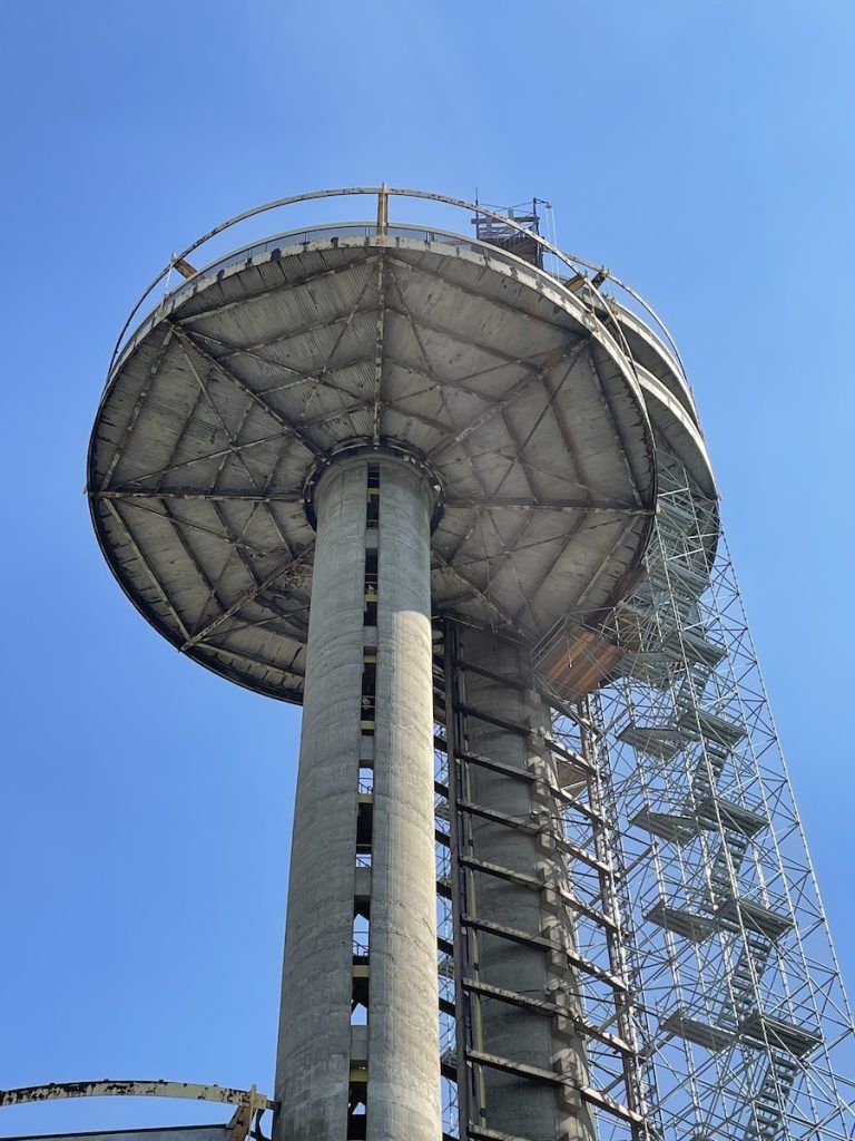 Low Angle Shot of a Gray Tower